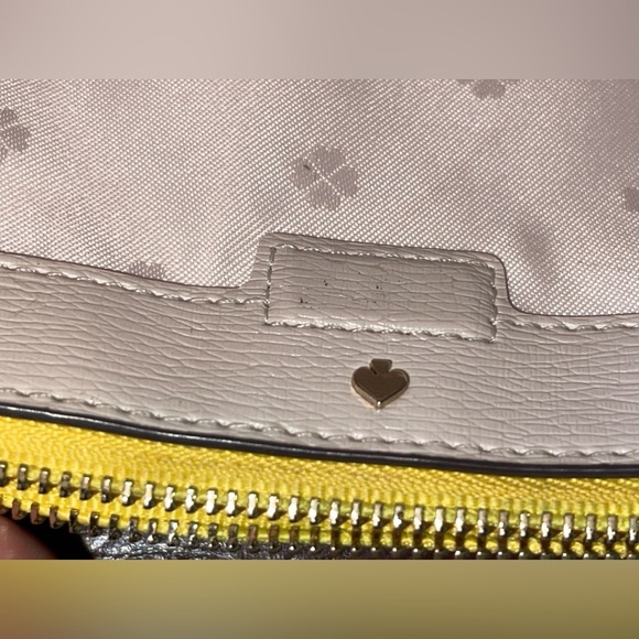 Kate Spade Taylor Double Zip Crossbody Handbag yellow EUC golden hour summer - Picture 6 of 14